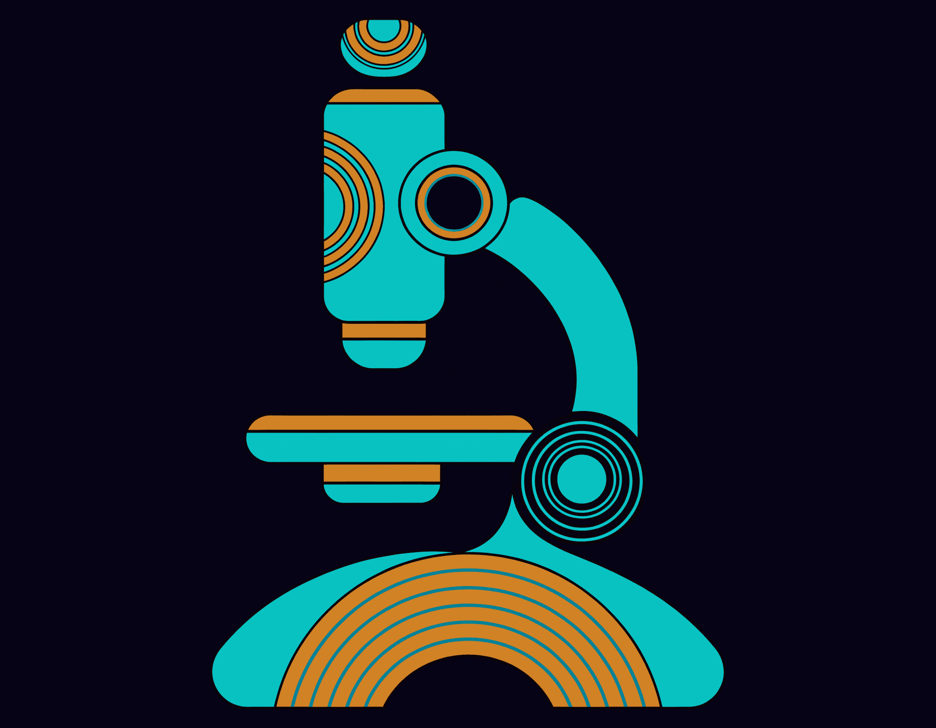 Geometric laboratory microscope illustration for equipment browsing feature